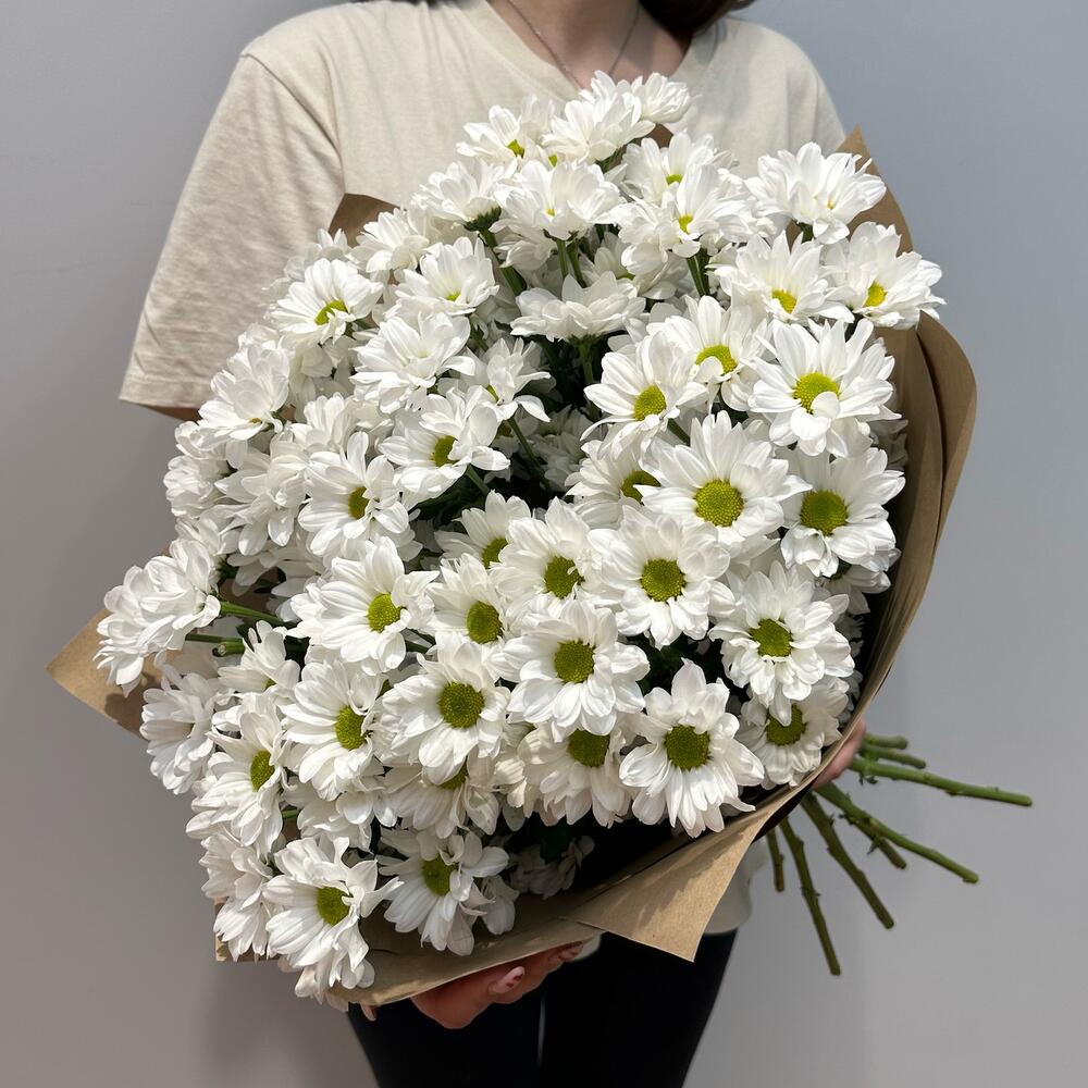 Букет «Летняя свежесть» – дыхание лета в белых хризантемах Рязань Рязанская область