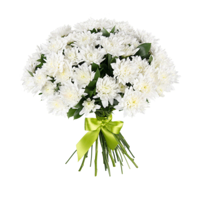 Букет «Белый ангел» – скульптурная чистота белых хризантем Рязань Рязанская область