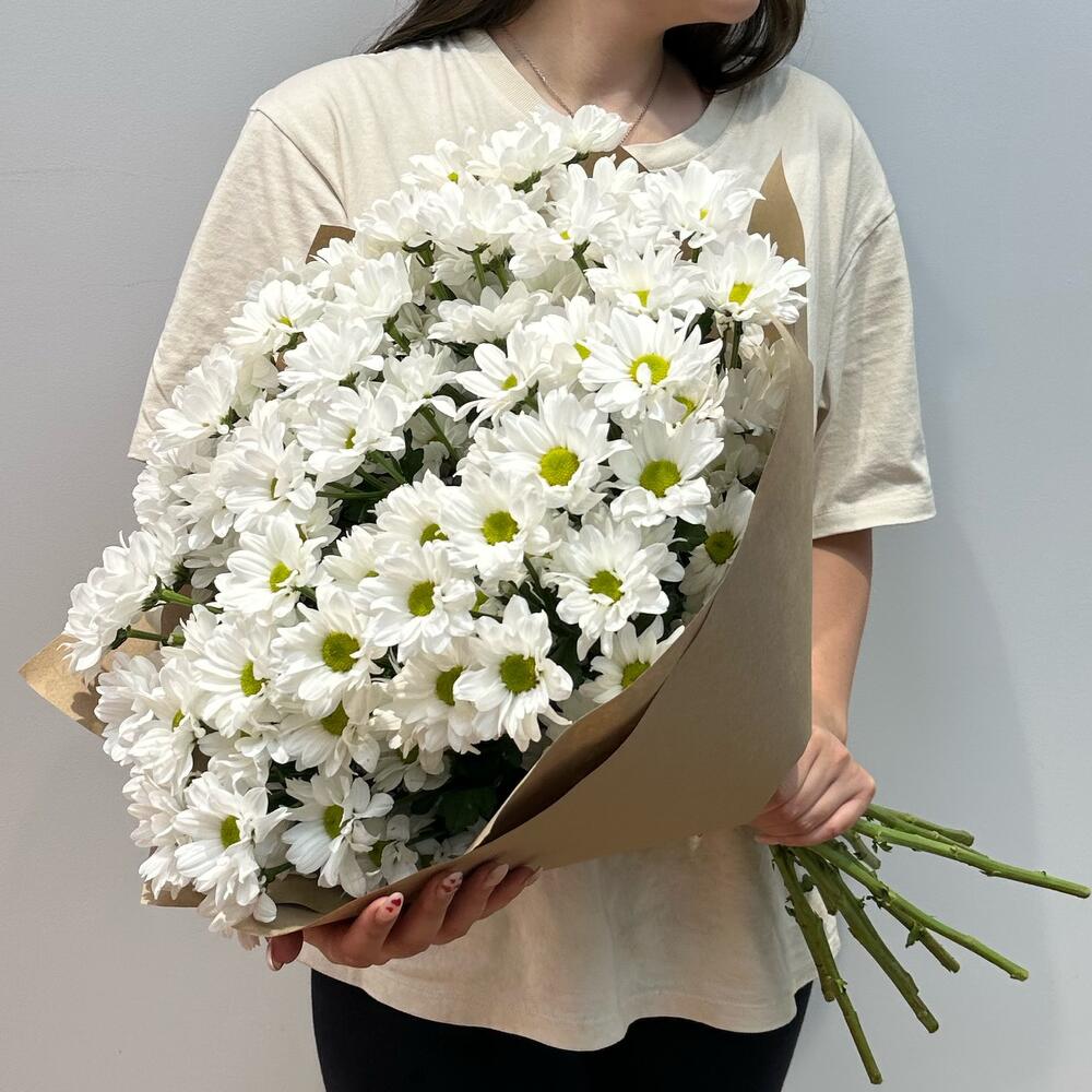 Букет «Летняя свежесть» – дыхание лета в белых хризантемах Рязань Рязанская область