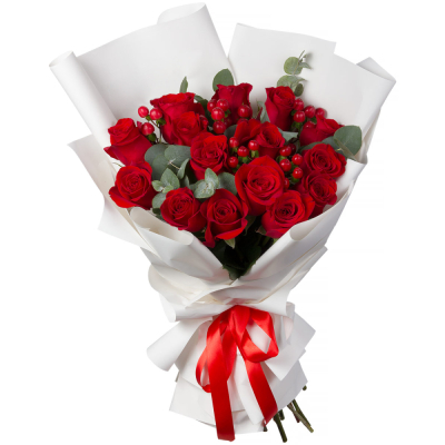 Букет «История любви» – 15 красных роз для вашей прекрасной истории Рязань Рязанская область