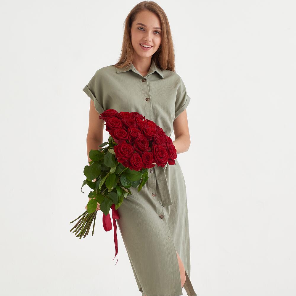 Роскошный букет из 21 красной розы – воплощение искренних чувств Рязань Рязанская область