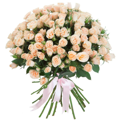 Нежный букет из персиковых кустовых роз – воплощение изысканности Рязань Рязанская область