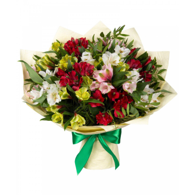 Букет «Теплые чувства» – разноцветные альстромерии с нежным посылом Рязань Рязанская область