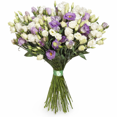Изысканный букет из белых и фиолетовых эустом – гармония контрастов Рязань Рязанская область