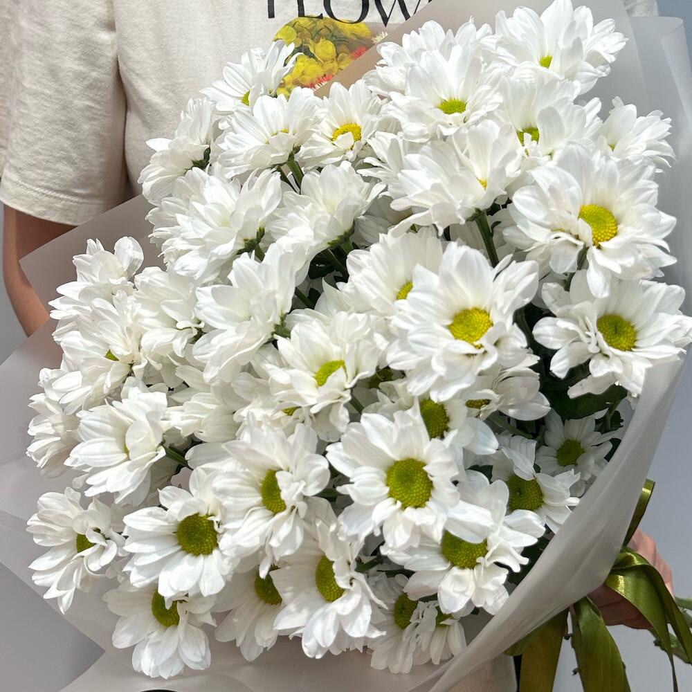 Букет «Летнее настроение» – свежесть белых хризантем Рязань Рязанская область
