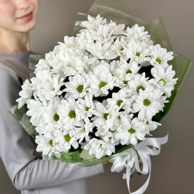 Букет «Мечты о лете» – свежесть белых хризантем Рязань Рязанская область