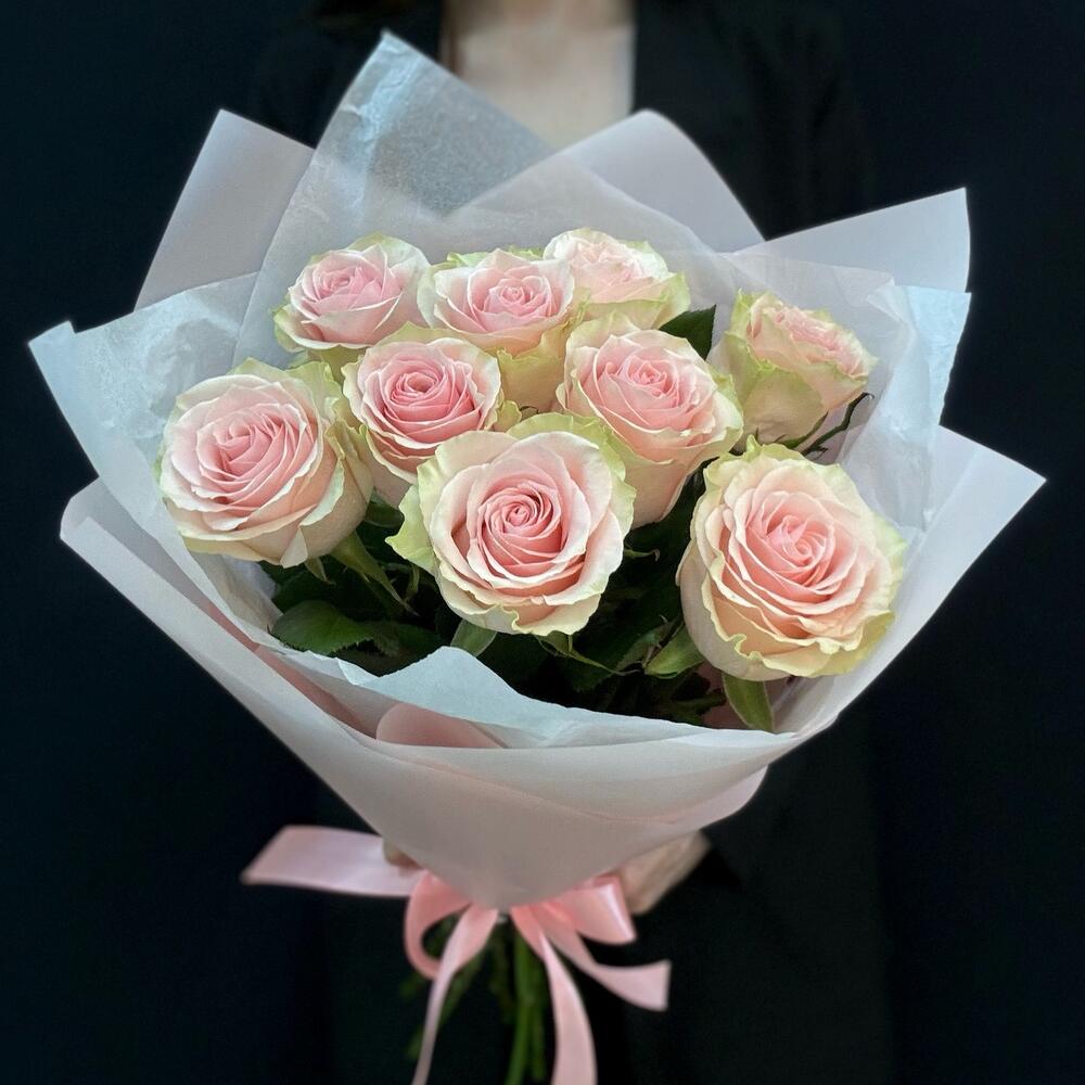 Букет из 9 розовых роз – нежность в каждом лепестке Рязань Рязанская область