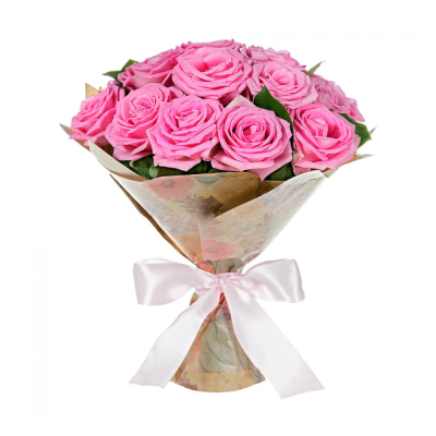 Букет из розовых роз с рускусом – нежность в каждом лепестке Рязань Рязанская область