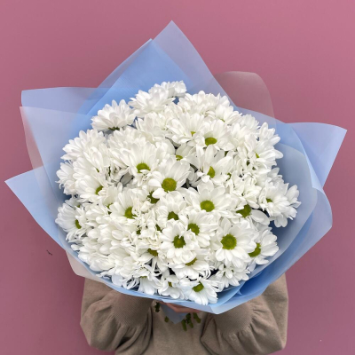Букет «Ромашковое поле» – свежесть белых хризантем Рязань Рязанская область