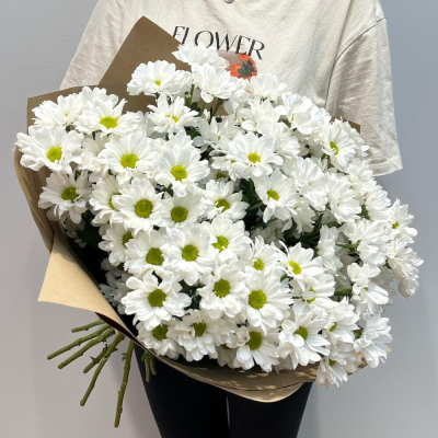 Букет «Летняя свежесть» – дыхание лета в белых хризантемах Рязань Рязанская область