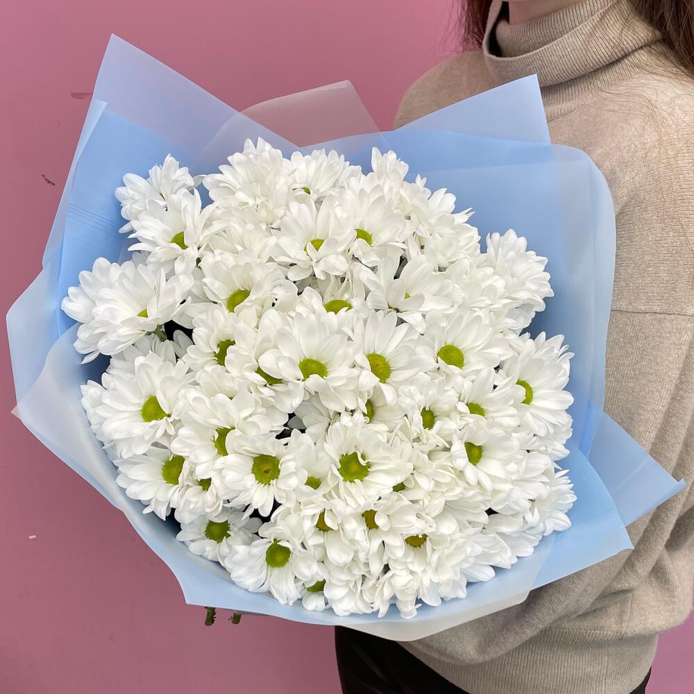 Букет «Ромашковое поле» – свежесть белых хризантем Рязань Рязанская область