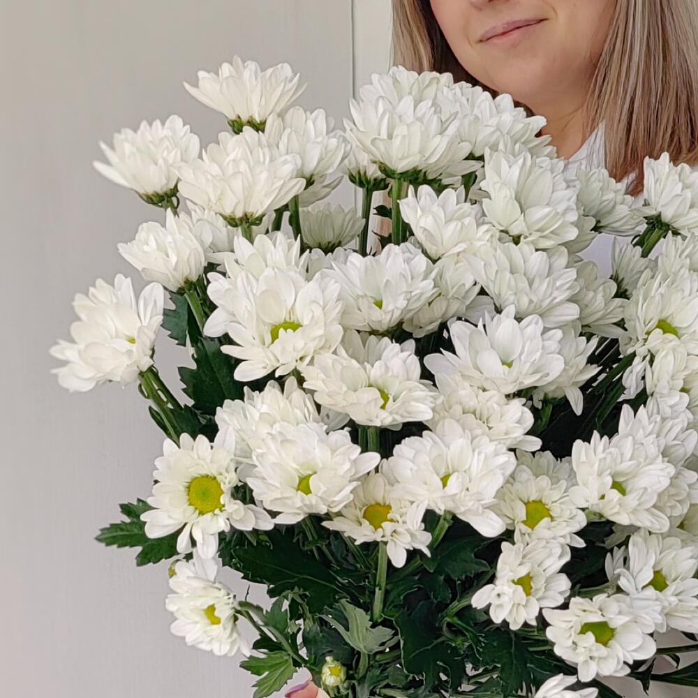 Букет «Ромашка» — свежесть белых хризантем в деревенском стиле Рязань Рязанская область