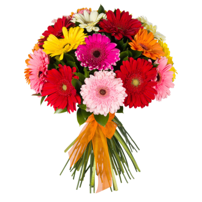 Букет «Мамба» – взрыв красок из оранжевых, лиловых и розовых гербер Рязань Рязанская область