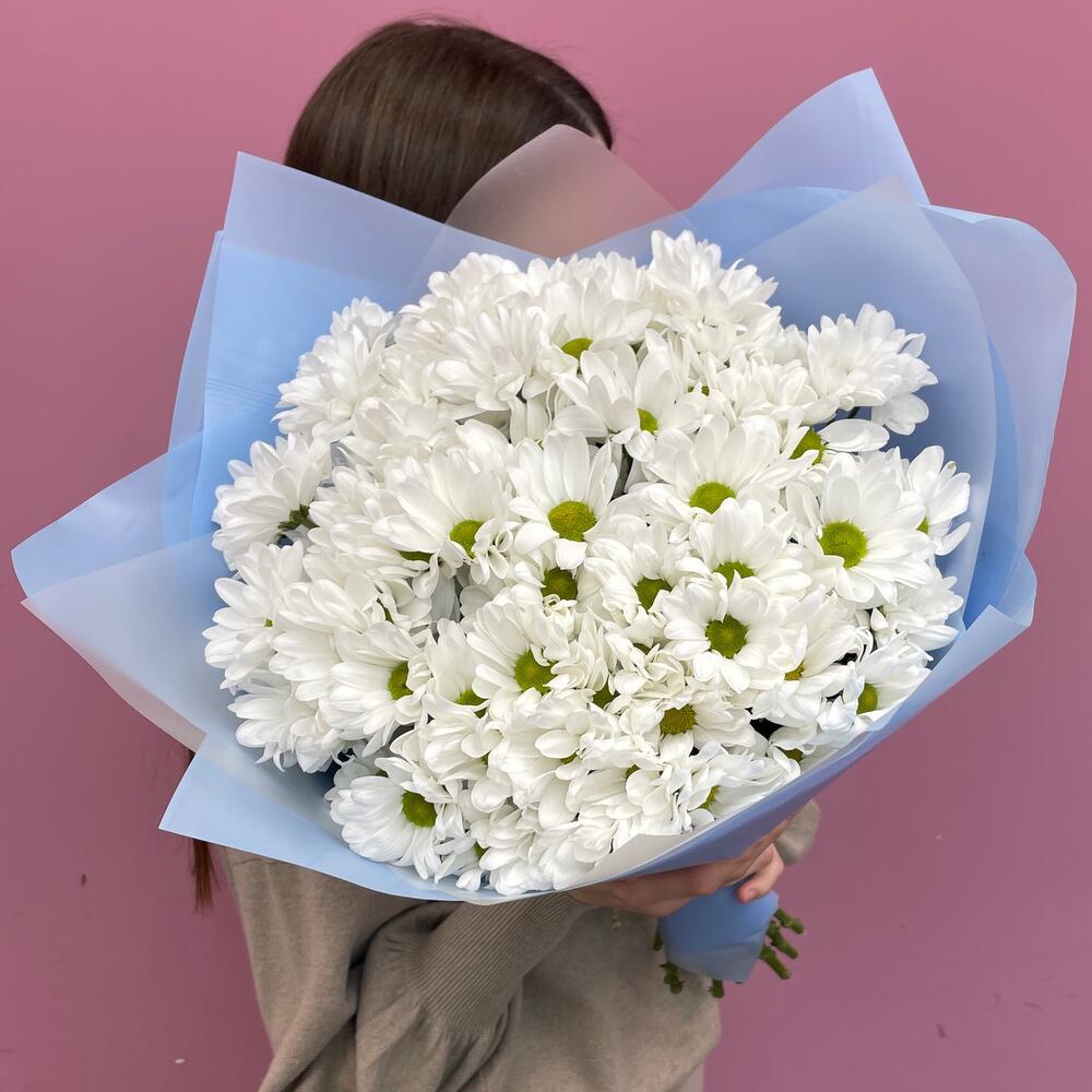 Букет «Ромашковое поле» – свежесть белых хризантем Рязань Рязанская область