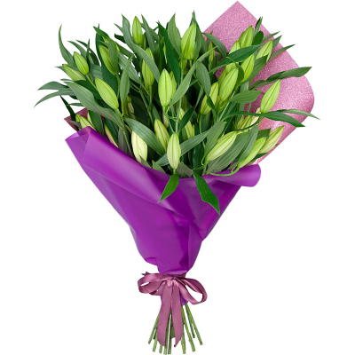 Изысканный букет из 15 свежих лилий – королевский подарок Рязань Рязанская область