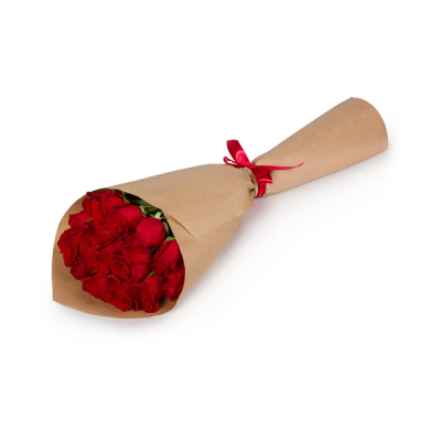 Букет из красных роз в крафтовой упаковке Рязань Рязанская область